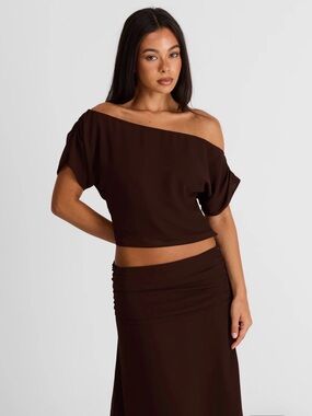 NWT Sasha Therese Margot Top Chocolate